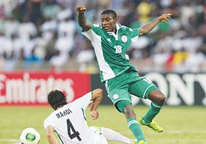 Taiwo Awoniyi in action for Nigeria