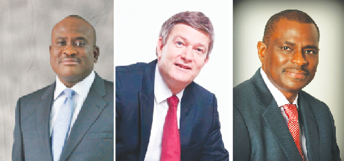 MTN Nigeria Chief Executive Officer, Michael Ikpoki, Nigerian Breweries Managing Director, Nocolas Velvedes and Airtel Nigeria Managing Director, and Chief Executive Officer, Segun Ogunsanya