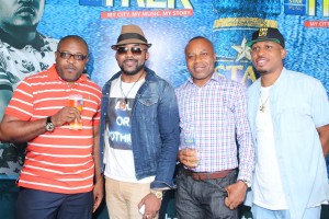 Corporate Service Adviser, Nigerian Breweries Plc, Kufre Ekanem, (Left), Banky W, Corporate Media & Brand PR Manager NB PLC, Edem Vindah, Naeto C at 2015 Artiste Sign on Party Held at Federal Palace Lagos on April 24, 2015.