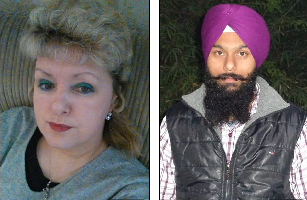 Death: Angela Slinn (left), 45, of Crewe, Cheshire, allegedly did not tell her estranged husband that she was flying to India to see Jaspal Singh (right), 30, whom she met on Facebook.