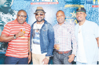 From left: Ekanem; Banky W; NB Corporate Media and Brand PR Manager, Edem Vindah; and Naeto C; at the announcement in Lagos.