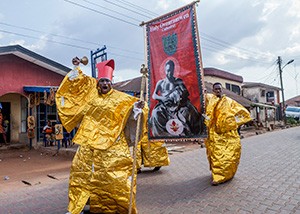 Jelili Atiku, Holy Ovonramwen Cathedral, Igun Street, Benin City, Nigeria (December 6 -7, 2014). Photo by Andrew Esiebo.