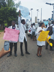 Protesting medical students of Imo state university