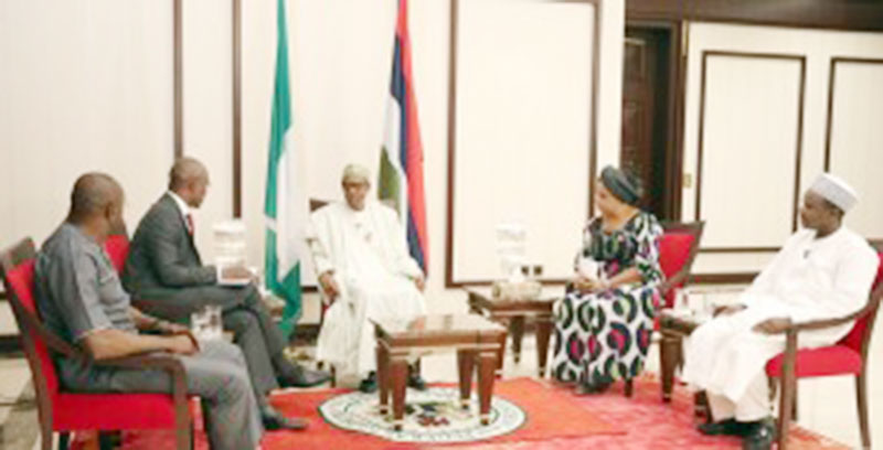 President Buhari with journalists