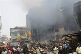 Fire in a market