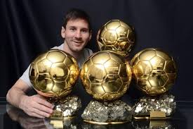 Messi with five golden balls