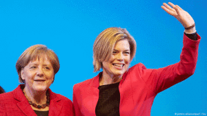 Chancellor Angela Merkel campaigns for Julia Klockner, potential successor as head of CDU