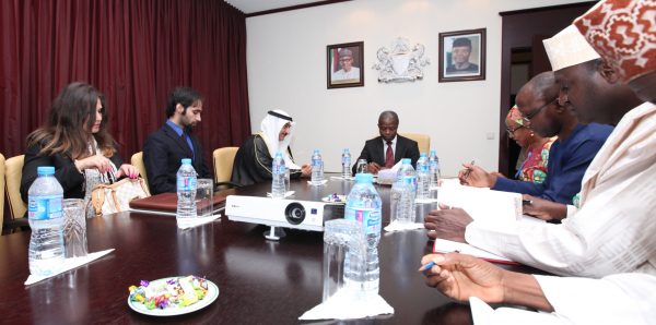 Kuwaiti Ambassador to Nigeria, H.E. Dr. Abdulaziz Al-sharrah, Hamad Baqer Diplomatic Attache Kuwaiti Embassy Nigeria and Rana Pannous Ghoryed P.A. to Kuwaiti Ambassador in a meeting with H.E. Vice President Prof. Yemi Osinbajo SAN and senior govt officials in the Office of the Vice President, Presidential Villa, State House Abuja Fri. 19 Aug 2016