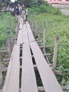 One of the plank bridges