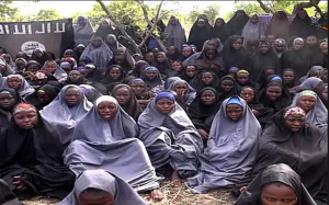 Some of the Chibok girls in a 2014 Boko Haram video