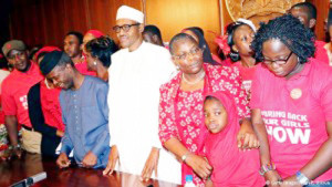 President Buhari with BBOG activists in the Villa